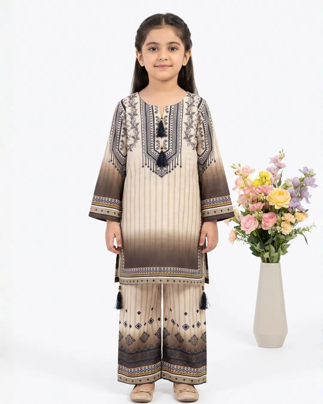 2 PIECE - PRINTED CAMBRIC SUIT