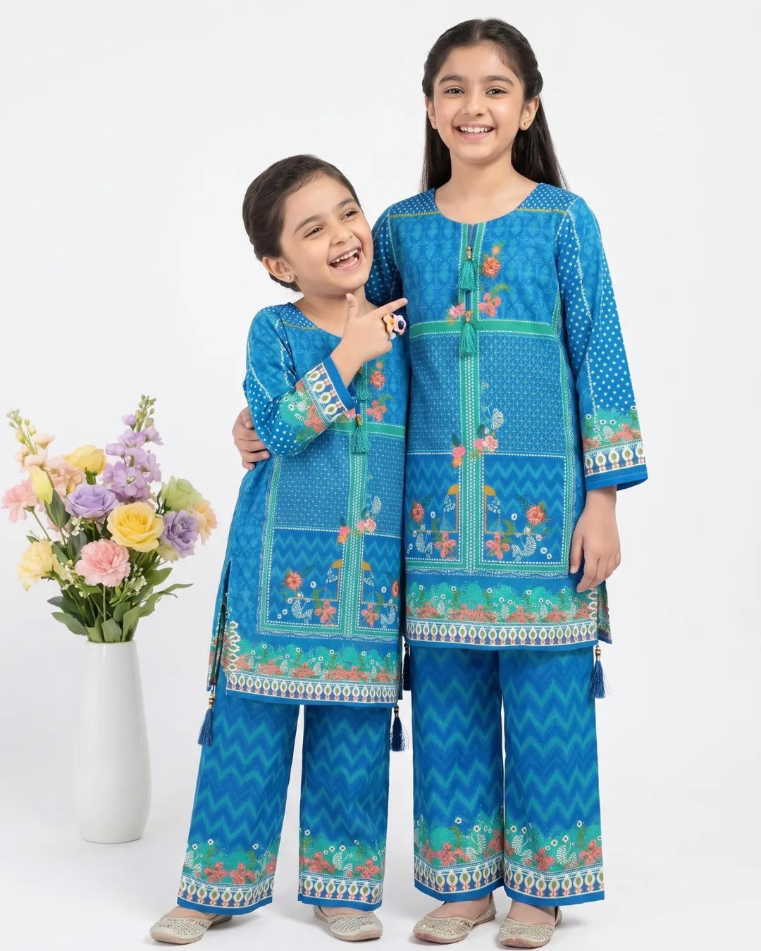 2 PIECE - PRINTED CAMBRIC SUIT