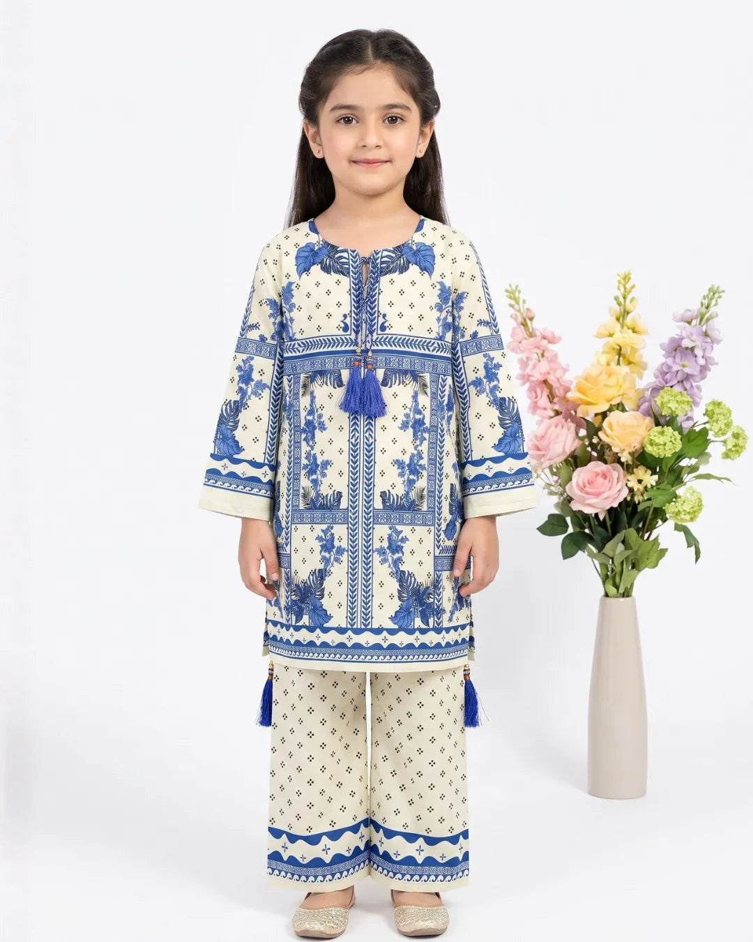 2 PIECE - PRINTED CAMBRIC SUIT
