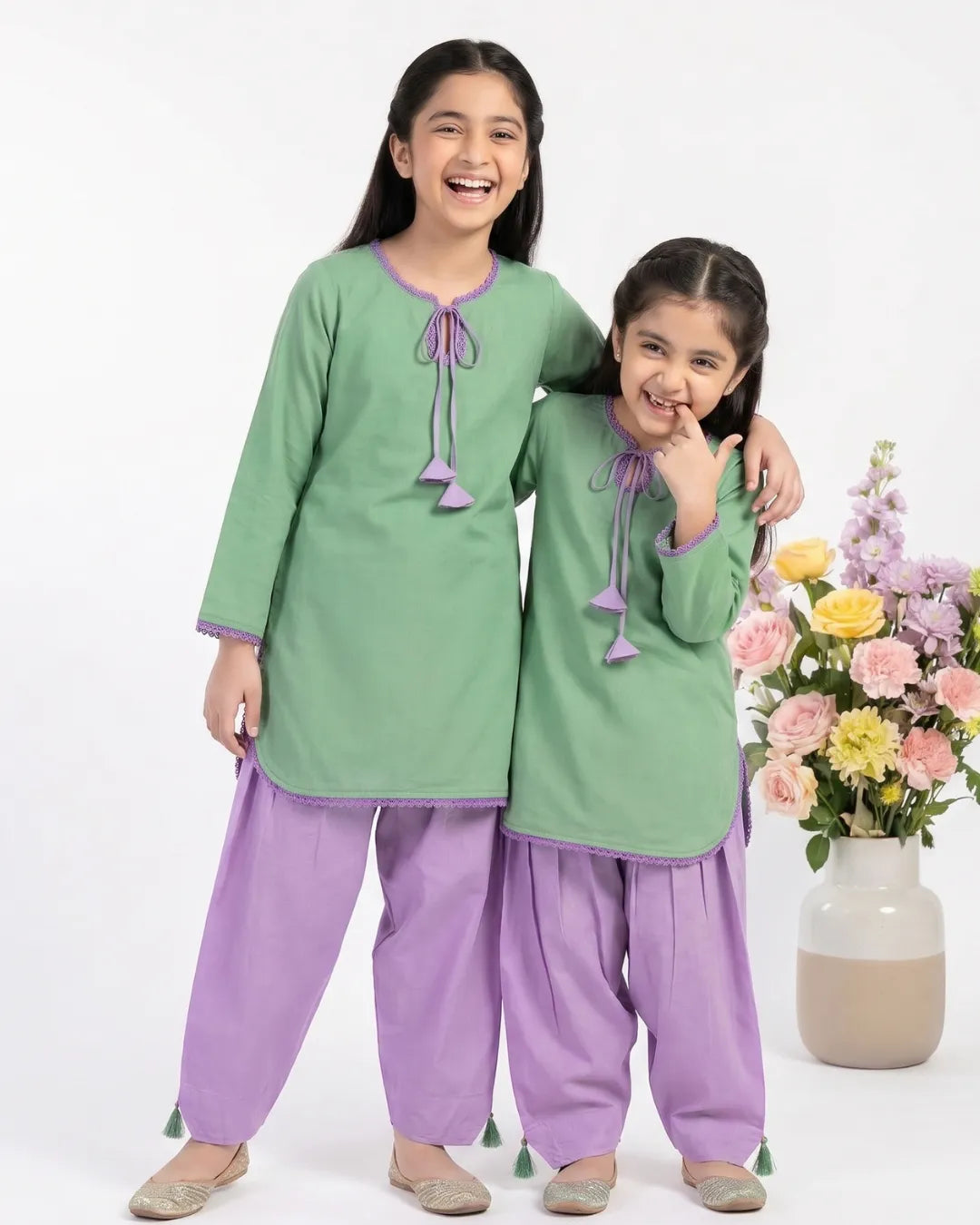2 PC SOLID COTTON FARSHI SUIT
