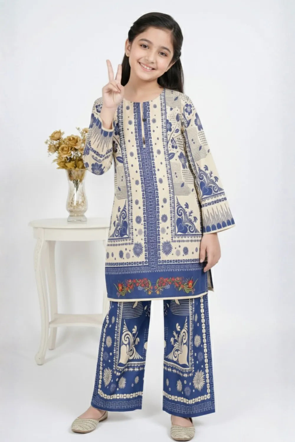 2 PIECE - PRINTED CAMBRIC SUIT