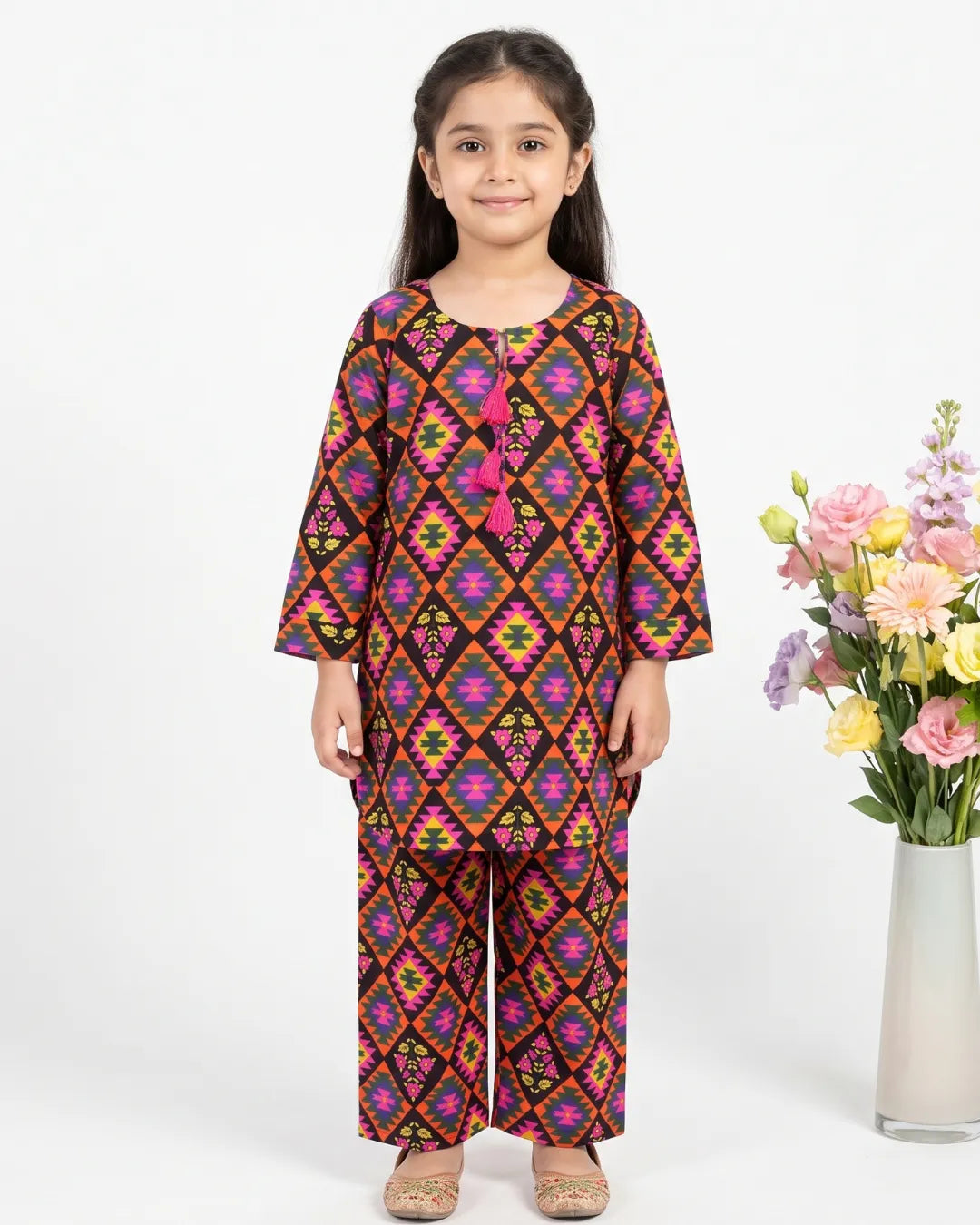 2 PIECE - PRINTED CAMBRIC SUIT