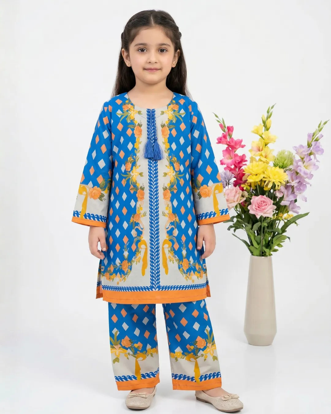 2 PIECE - PRINTED CAMBRIC SUIT
