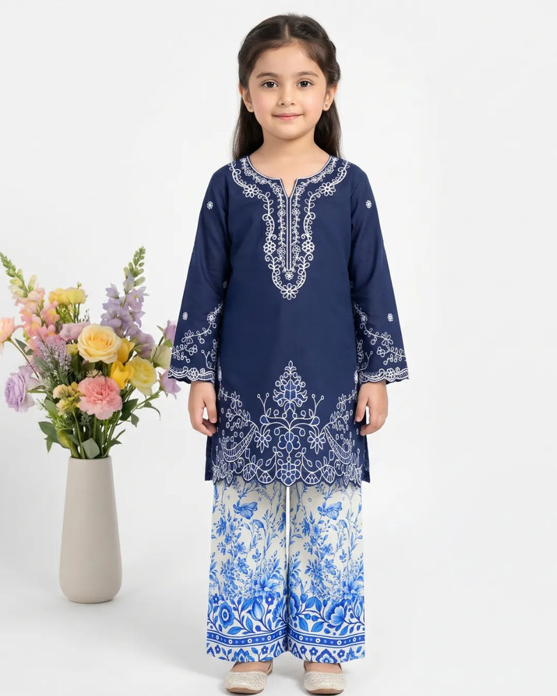 2 PIECE - EMBROIDERED COTTON SUIT