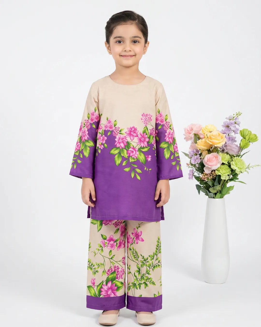 2 PIECE - PRINTED CAMBRIC SUIT