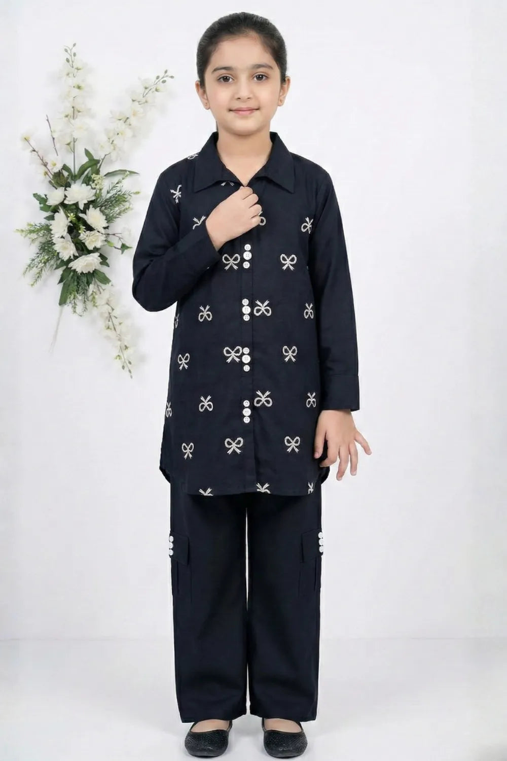 2 PIECE - EMBROIDERED COTTON CARGO SUIT - SIMAALS