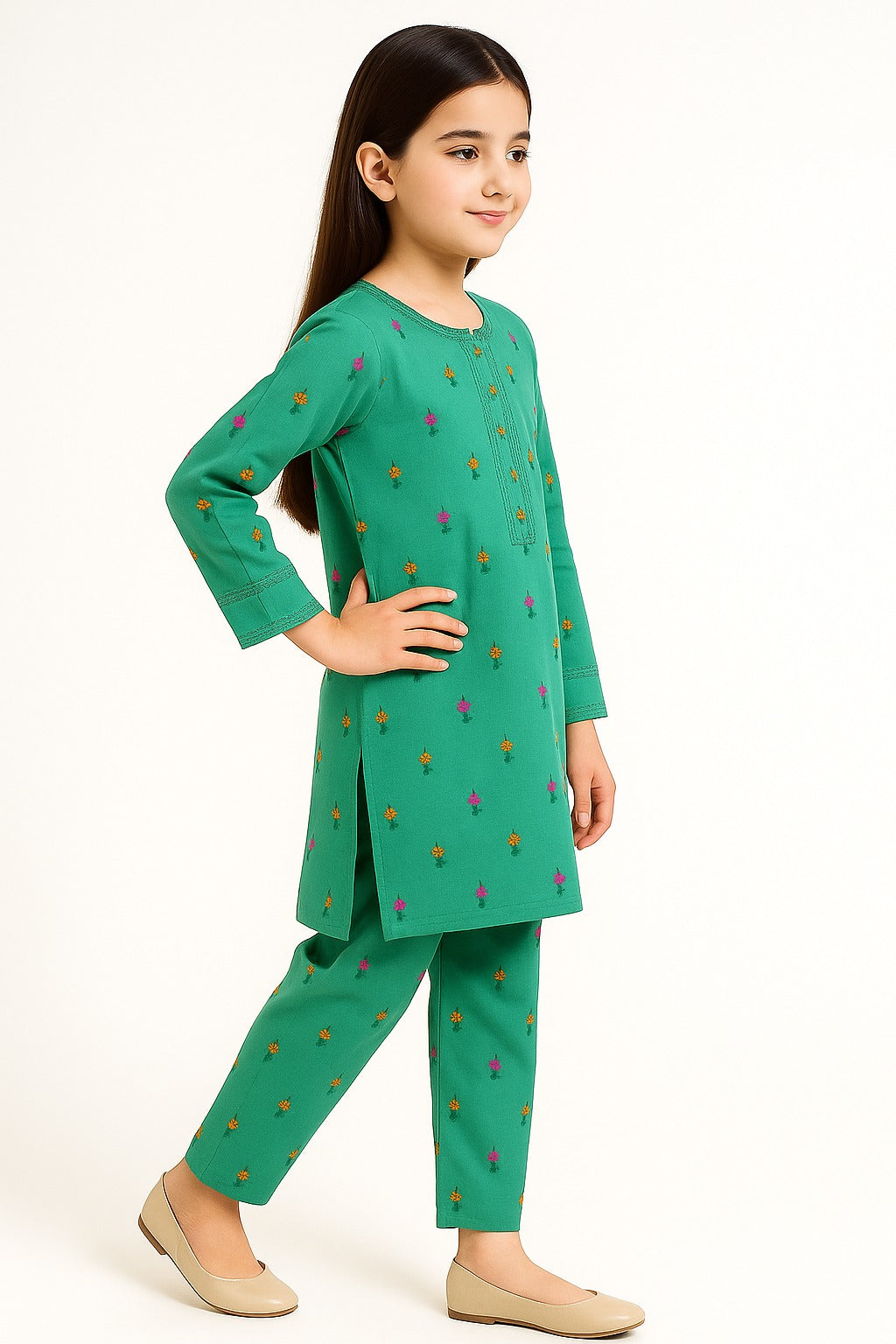 2 PIECE - EMBROIDERED KHADDAR SUIT - SIMAALS