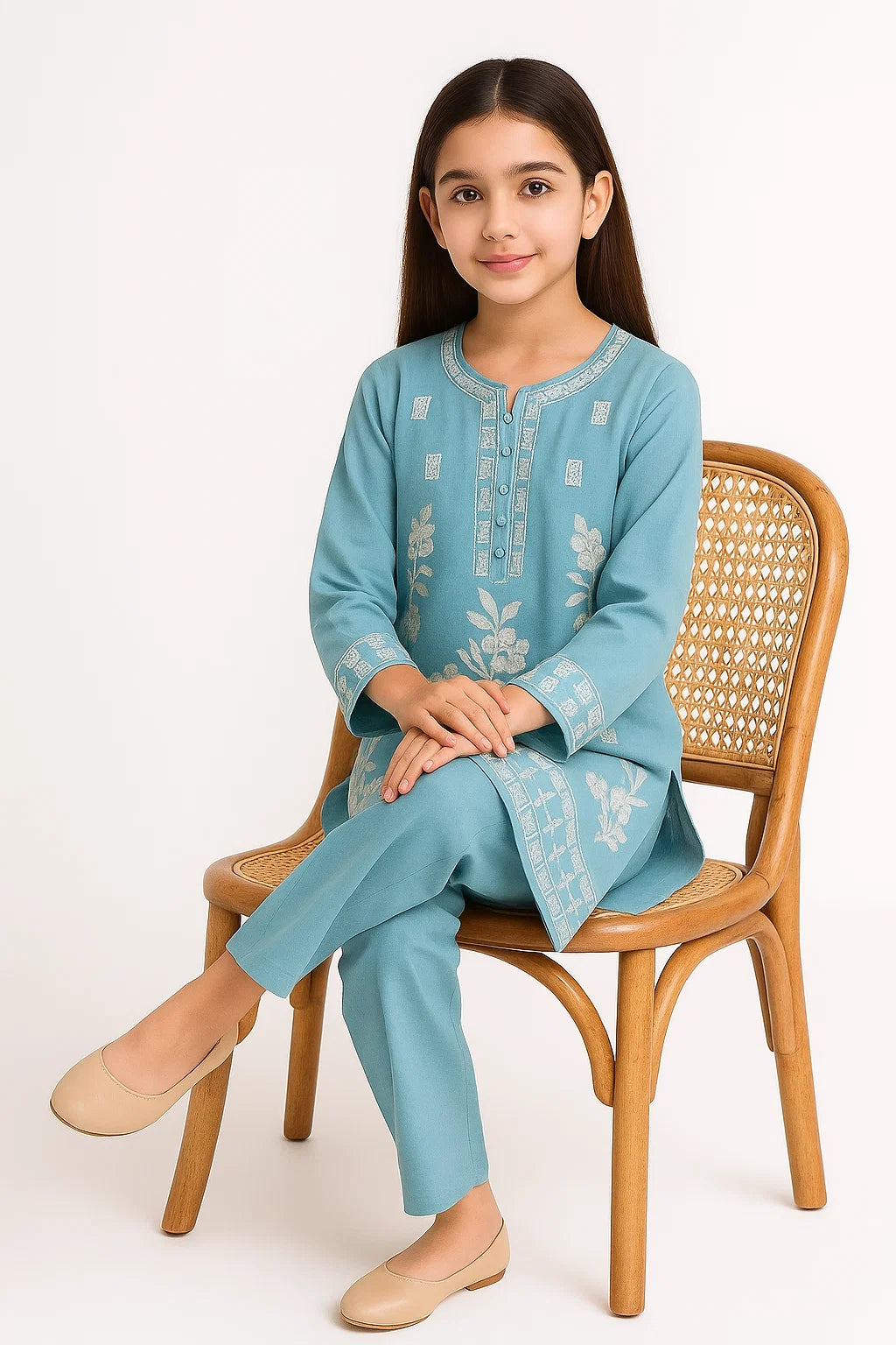 2 PIECE - EMBROIDERED KHADDAR SUIT - SIMAALS