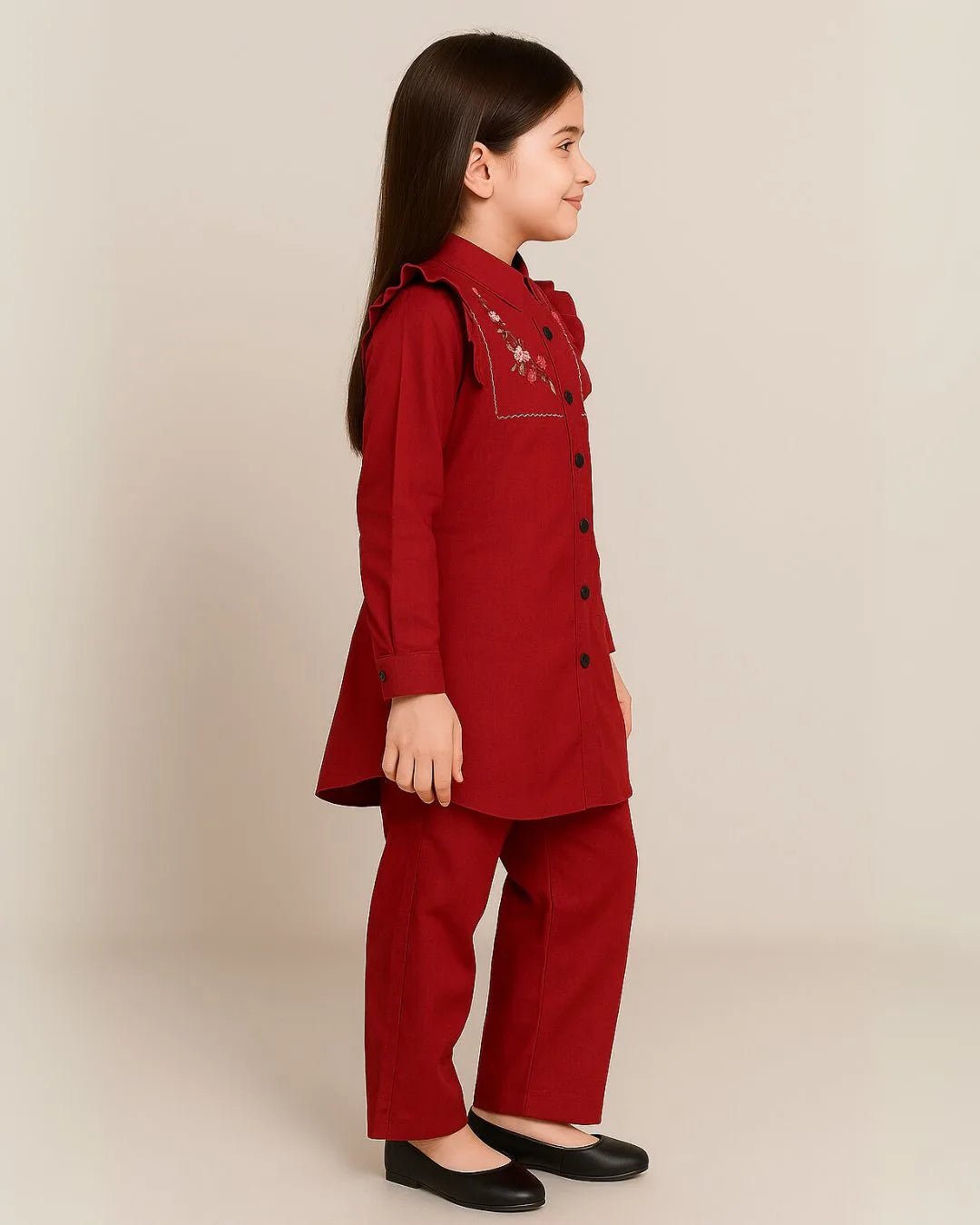 2 PIECE - EMBROIDERED COTTON SUIT