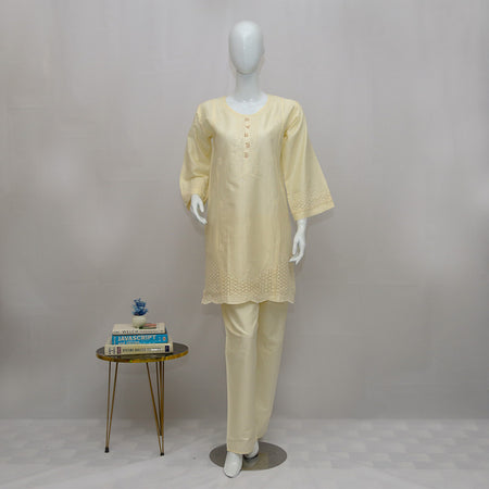 2 Piece Embroidered Cotton Suits