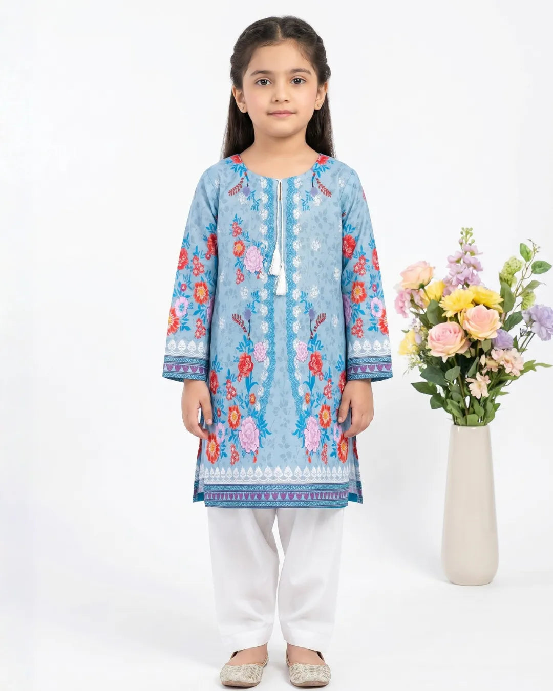 2 PIECE - PRINTED CAMBRIC FARSHI SHALWAR SUIT