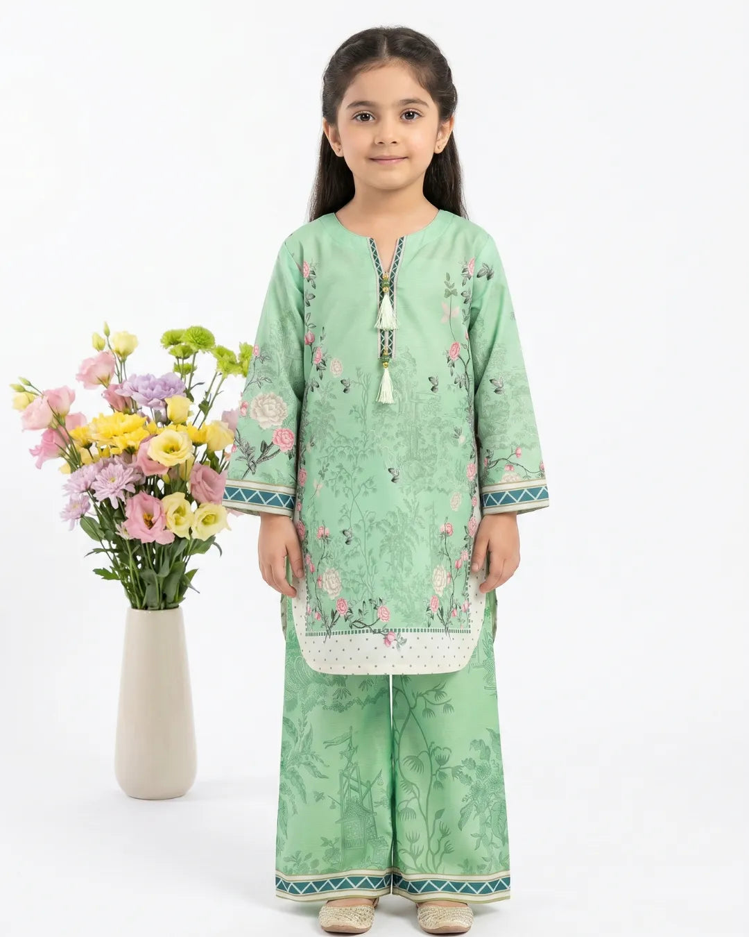 2 PIECE - PRINTED CAMBRIC SUIT