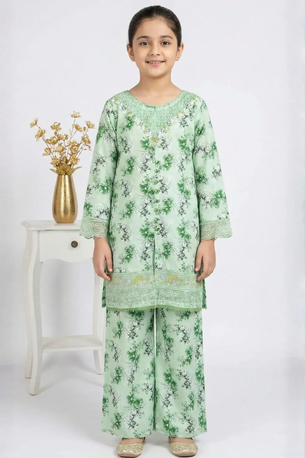 2 PIECE - EMBROIDERED CAMRIC SUIT
