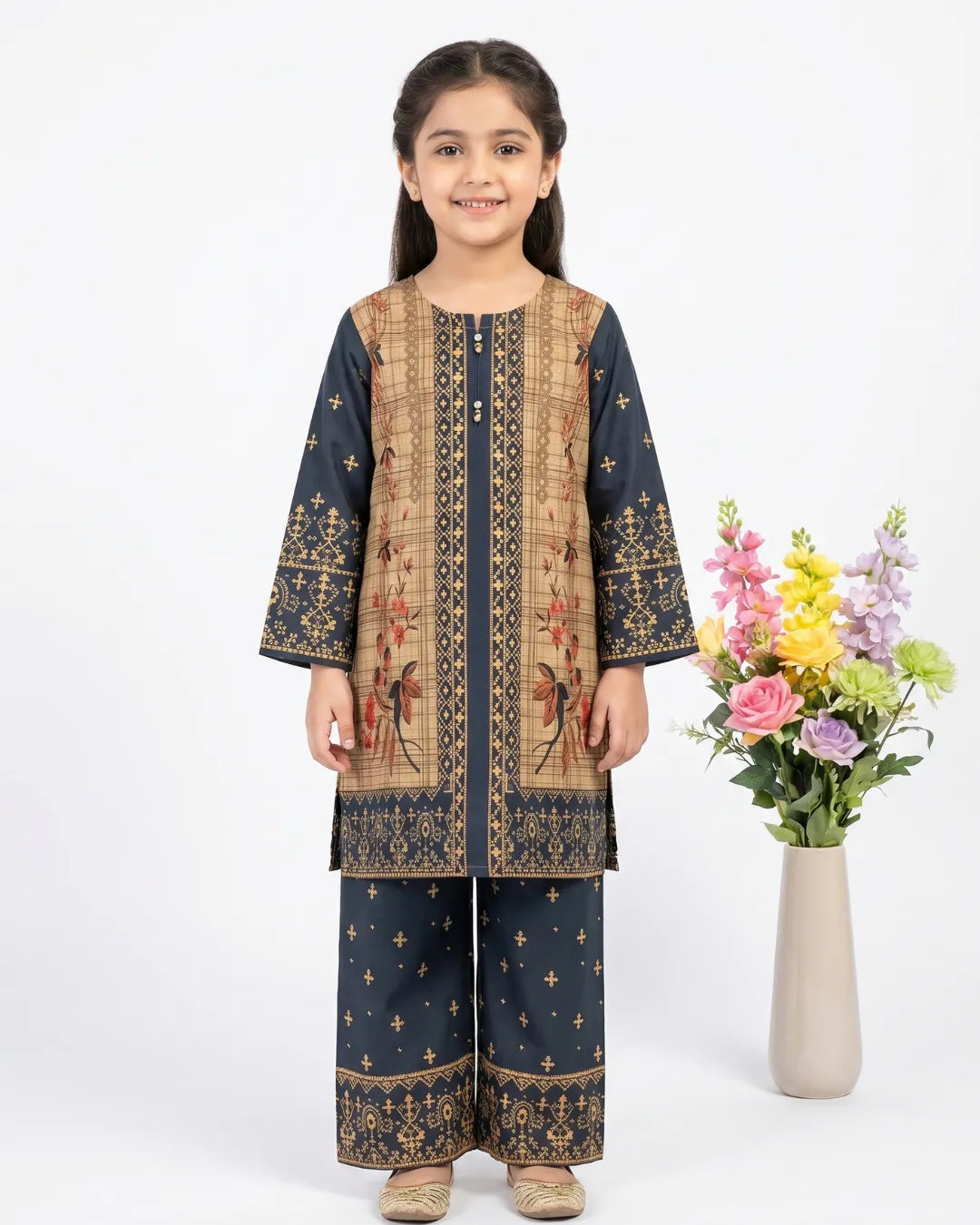 2 PIECE - PRINTED CAMBRIC SUIT