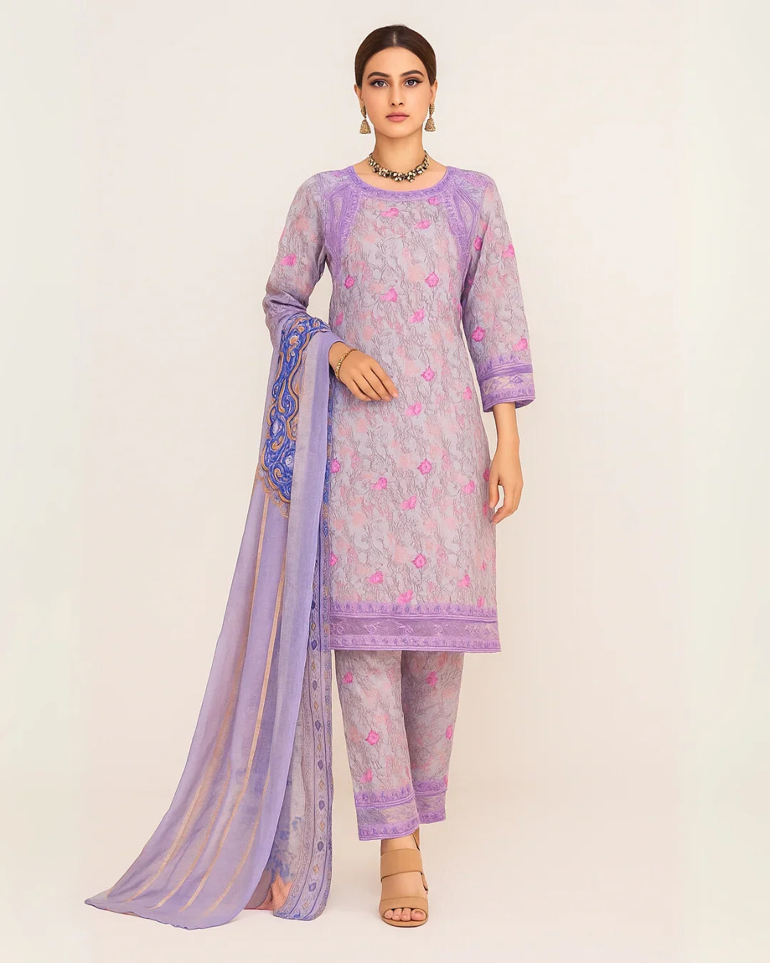 3 PIECE - EMBROIDERED LAWN SUIT