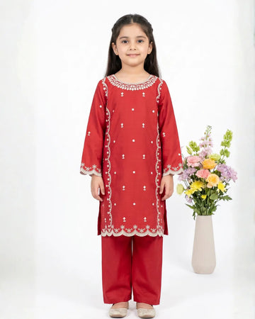 2 PIECE - EMBROIDERED COTTON SUIT