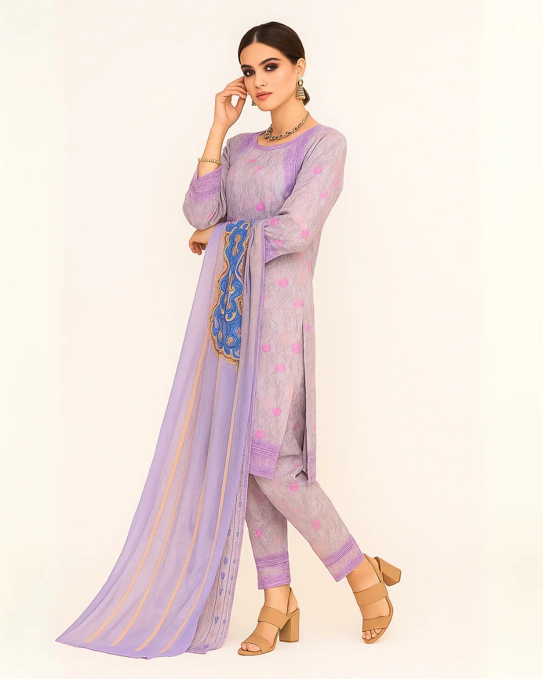 3 PIECE - EMBROIDERED LAWN SUIT