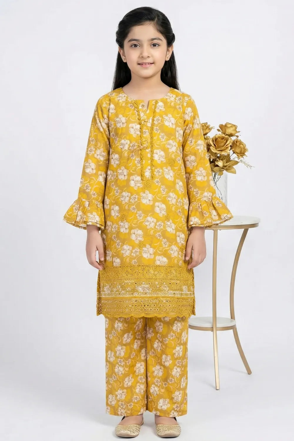2 PIECE - EMBROIDERED CAMRIC SUIT