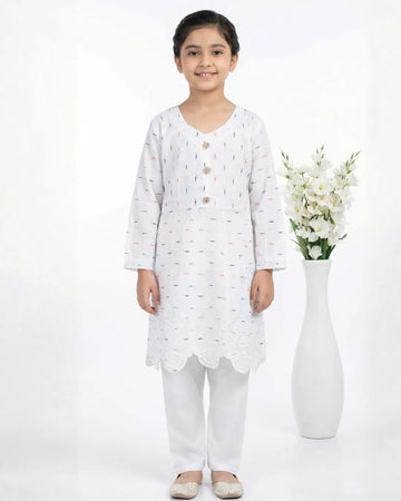 2 PIECE - EMBROIDERED COTTON SUIT