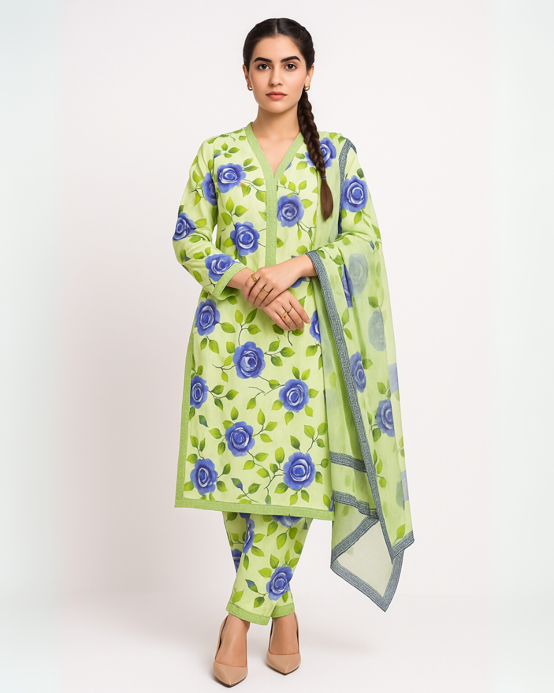 3 PIECE - EMBROIDERED LAWN SUIT