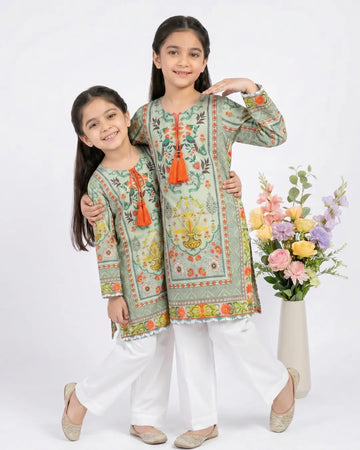 2 PIECE - PRINTED CAMBRIC FARSHI SHALWAR SUIT