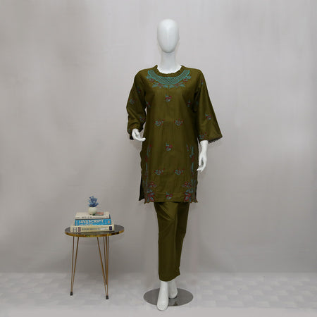 2 Piece Embroidered Cotton Suits