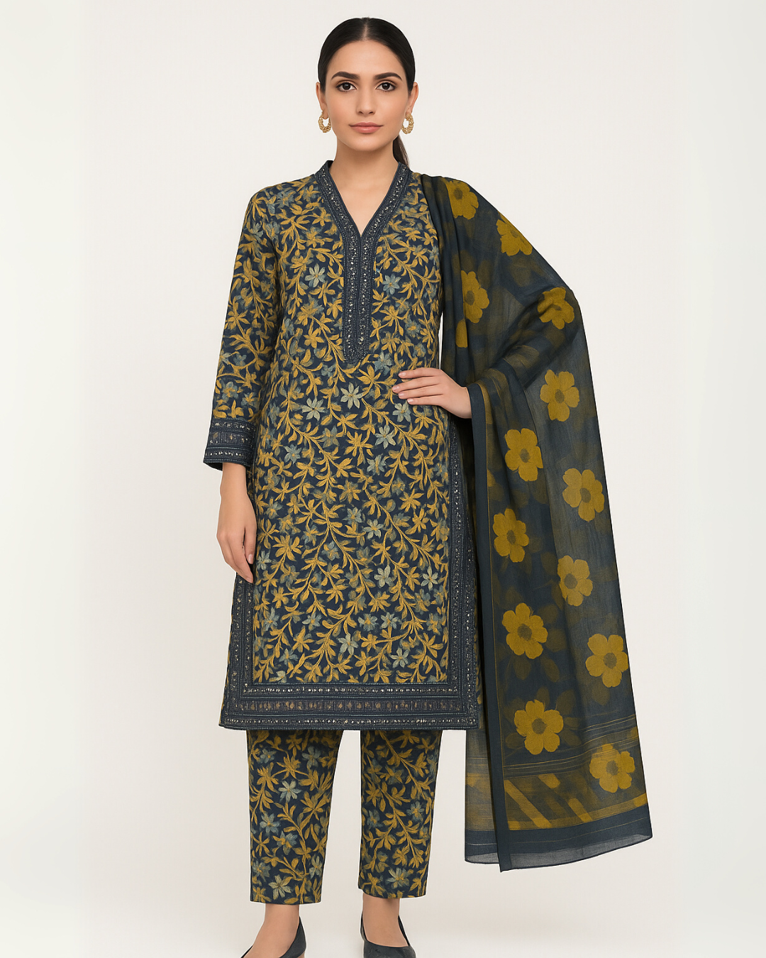 3 PIECE - EMBROIDERED LAWN SUIT