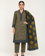 3 PIECE - EMBROIDERED LAWN SUIT