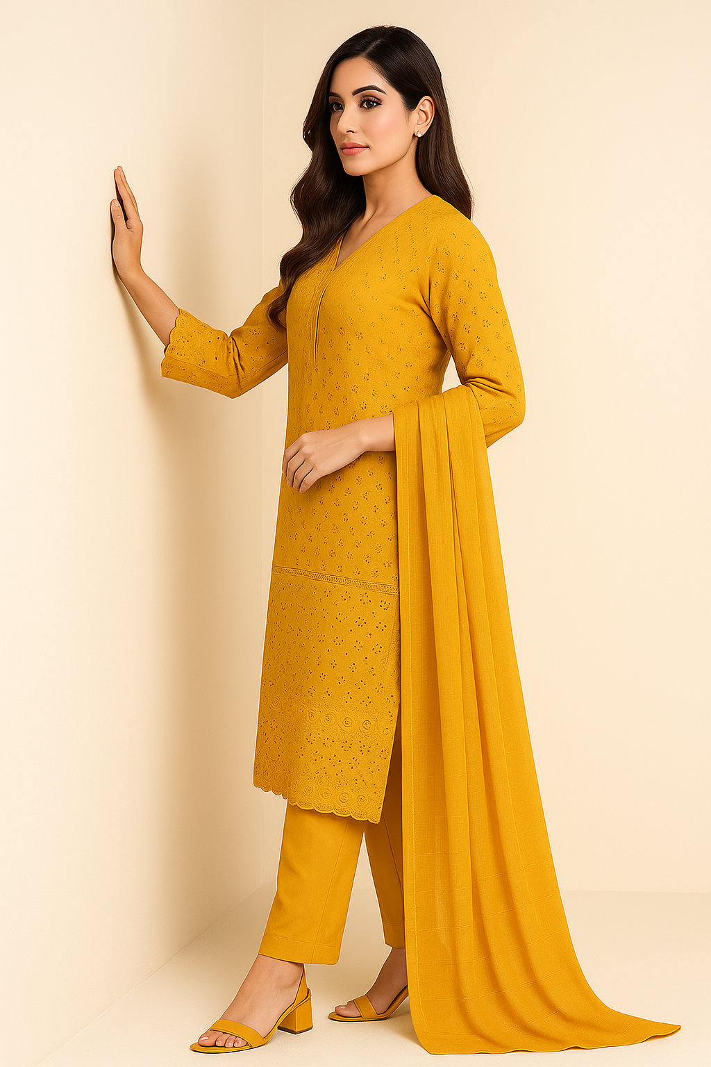3 PIECE - CHIKANKARI LAWN SUIT