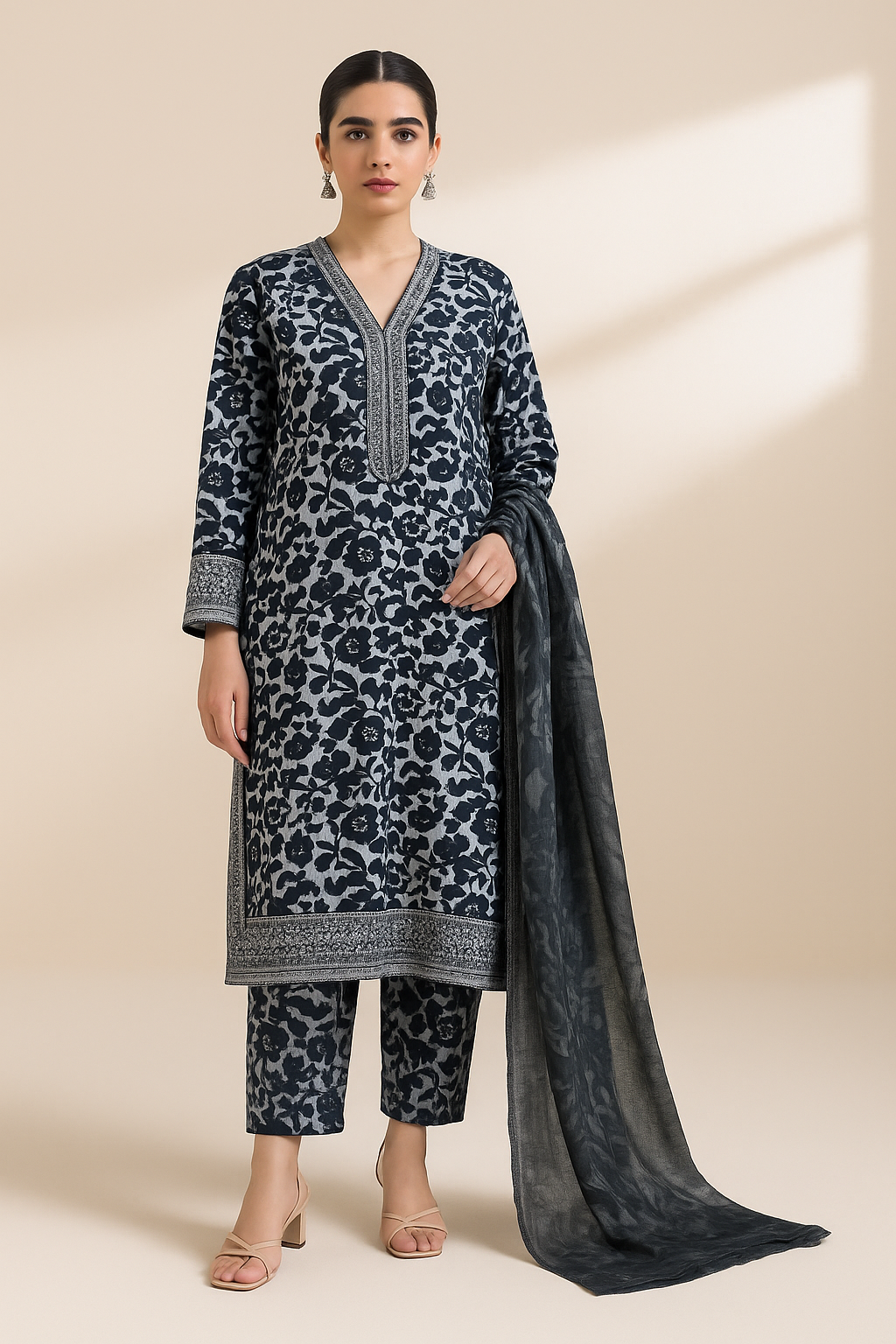 3 PIECE - EMBROIDERED LAWN SUIT
