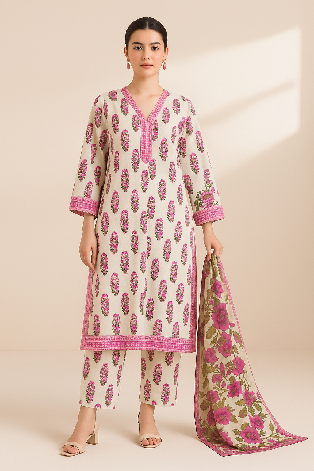 3 PIECE - EMBROIDERED LAWN SUIT