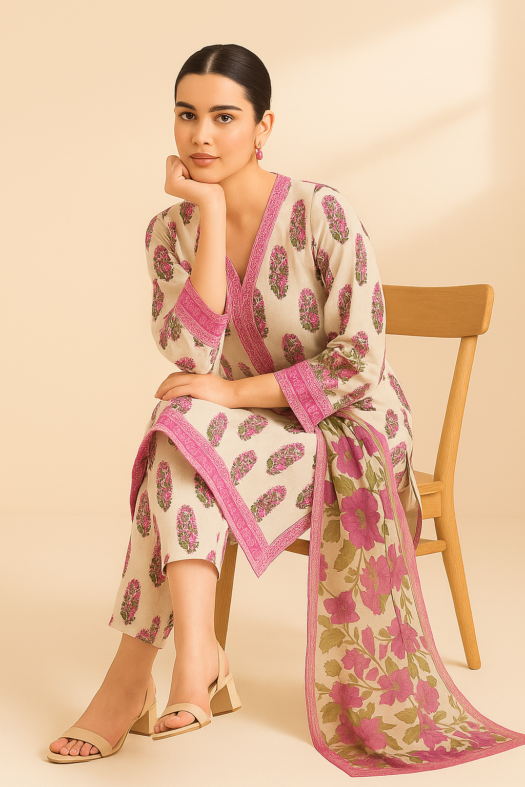 3 PIECE - EMBROIDERED LAWN SUIT
