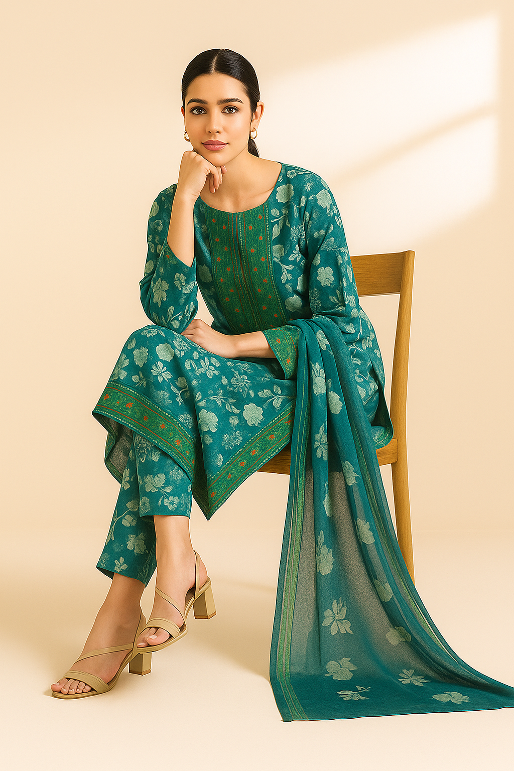 3 PIECE - EMBROIDERED LAWN SUIT
