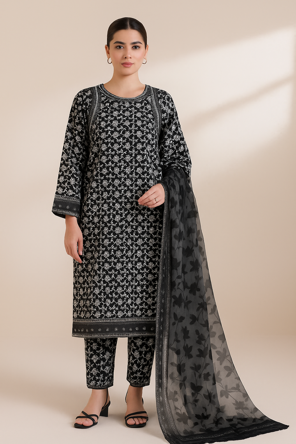 3 PIECE - EMBROIDERED LAWN SUIT