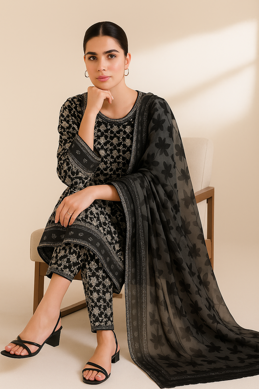 3 PIECE - EMBROIDERED LAWN SUIT