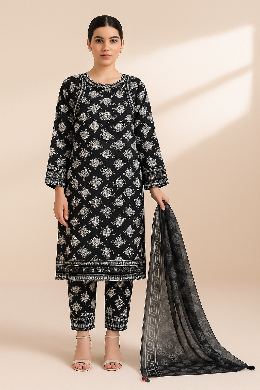 3 PIECE - EMBROIDERED LAWN SUIT