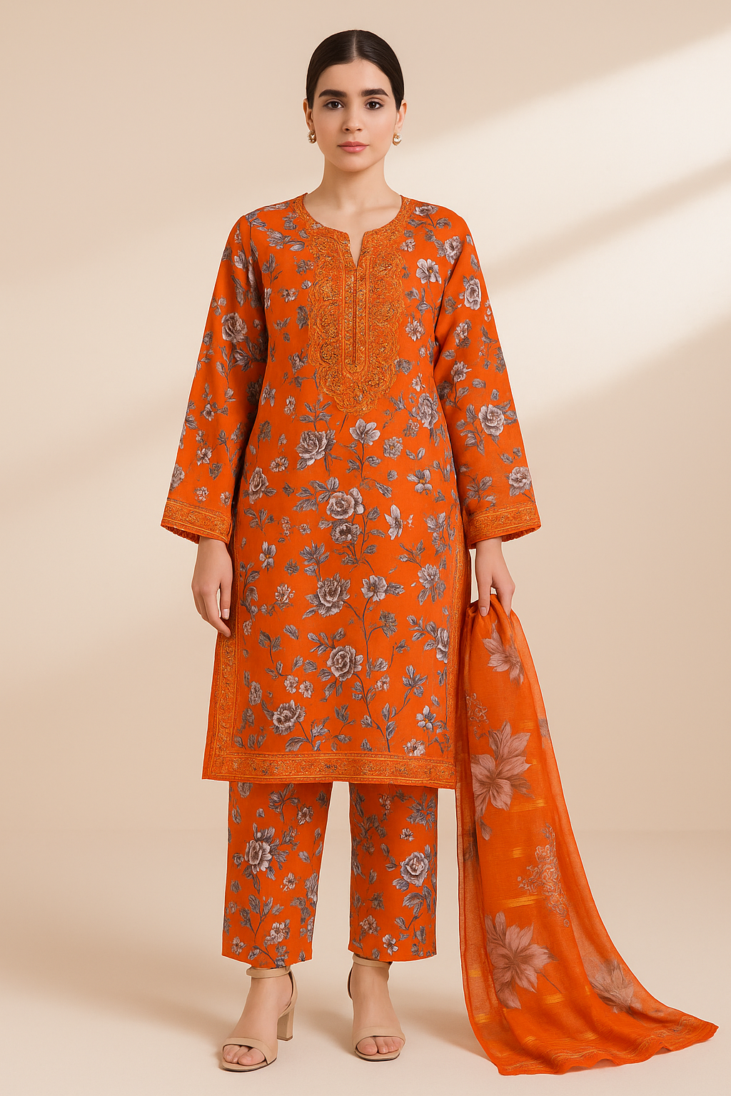 3 PIECE - EMBROIDERED LAWN SUIT