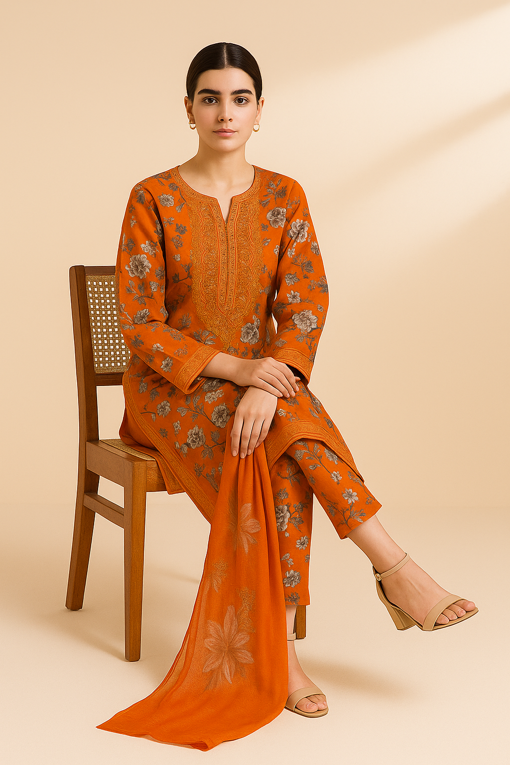 3 PIECE - EMBROIDERED LAWN SUIT