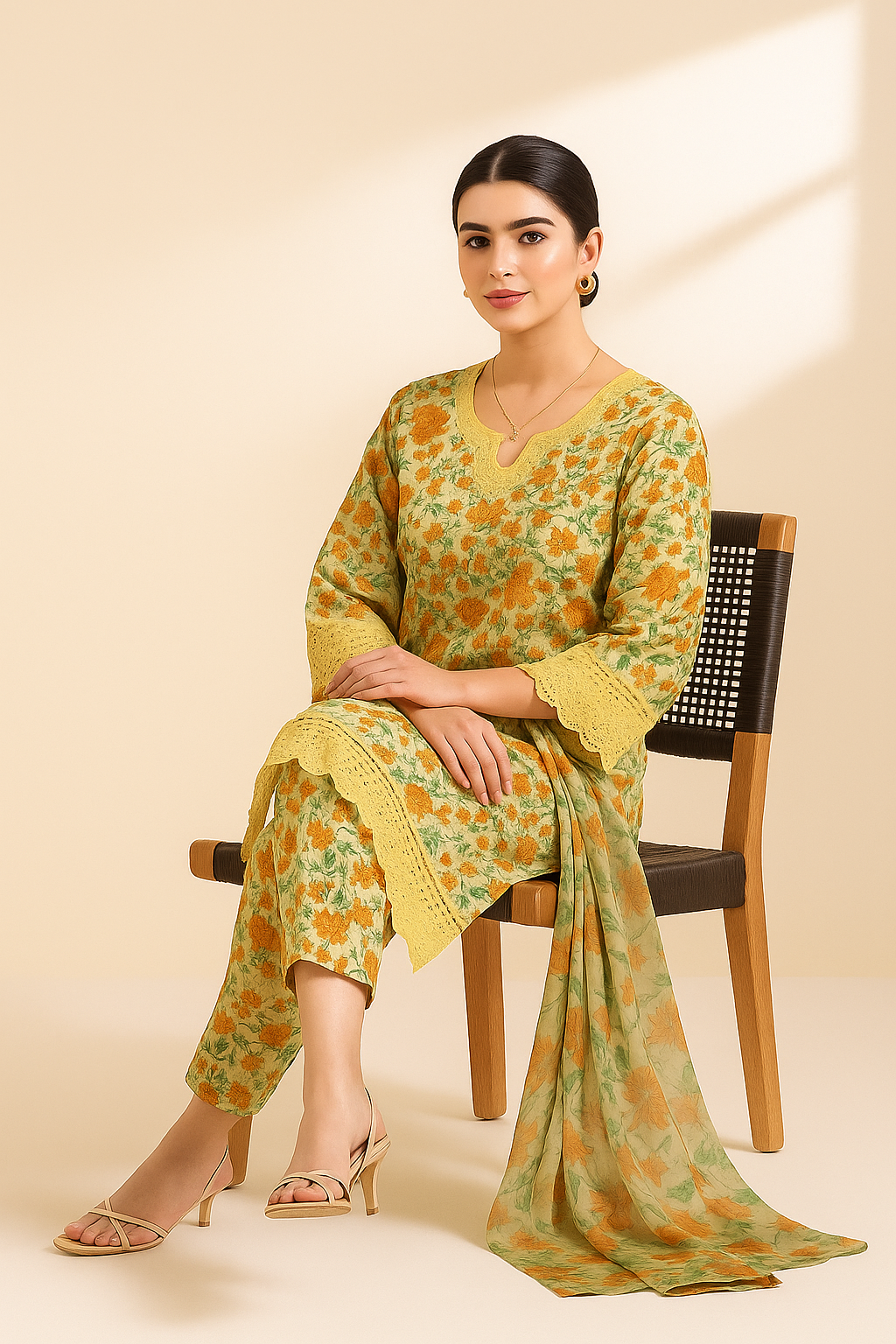 3 PIECE - EMBROIDERED LAWN SUIT