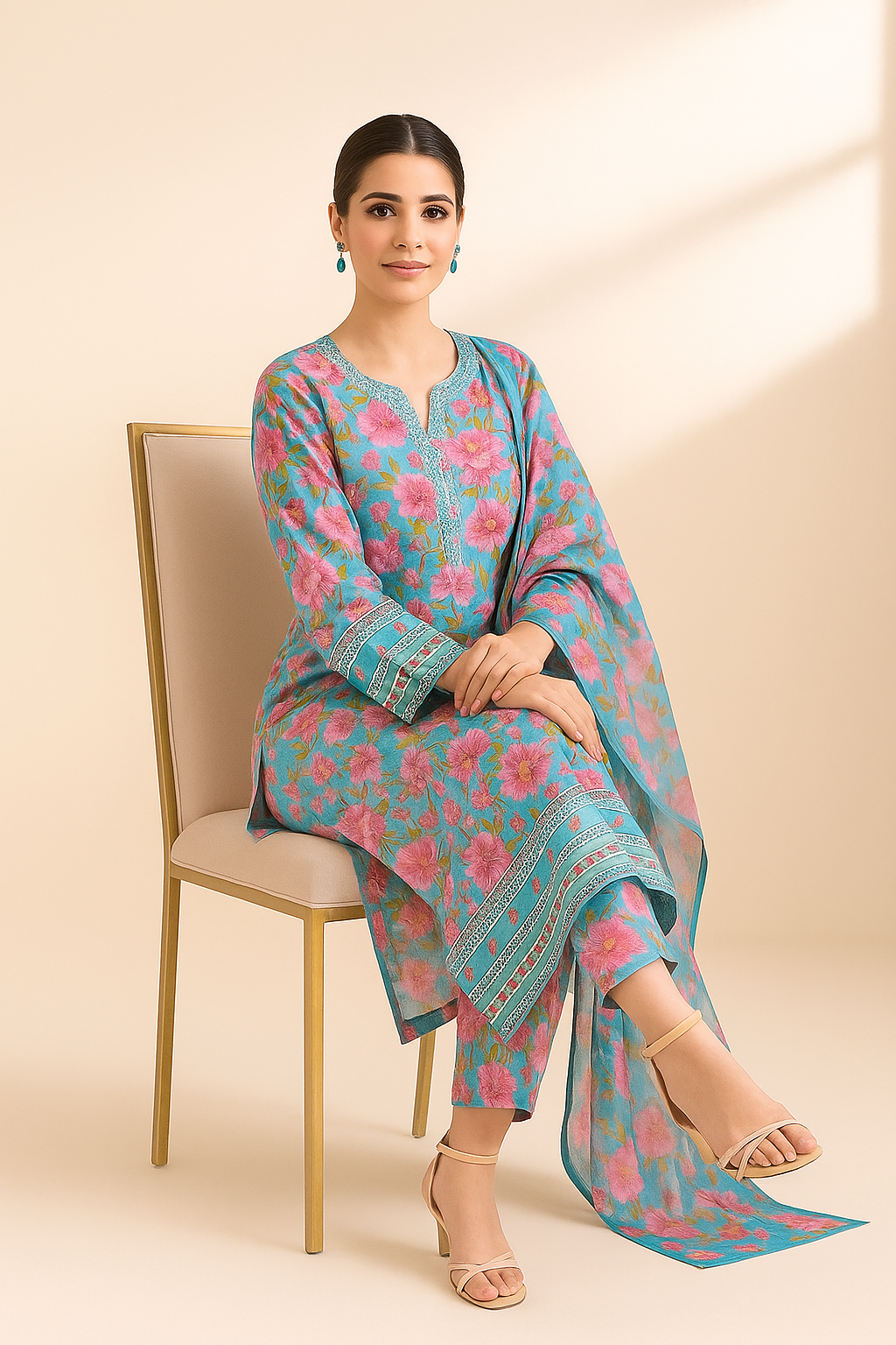 3 PIECE - EMBROIDERED LAWN SUIT