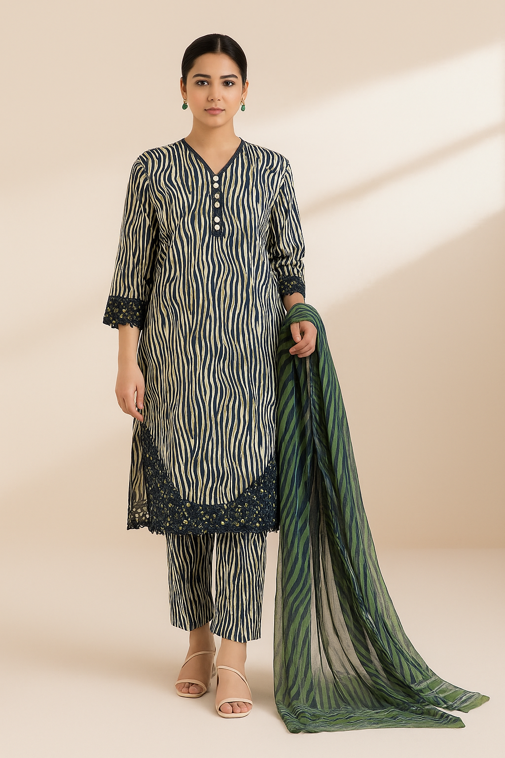 3 PIECE - EMBROIDERED LAWN SUIT