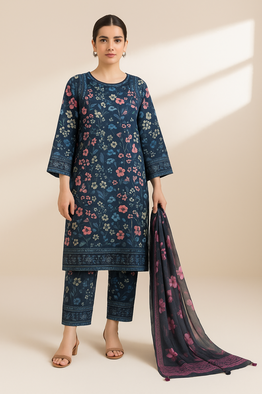 3 PIECE - EMBROIDERED LAWN SUIT