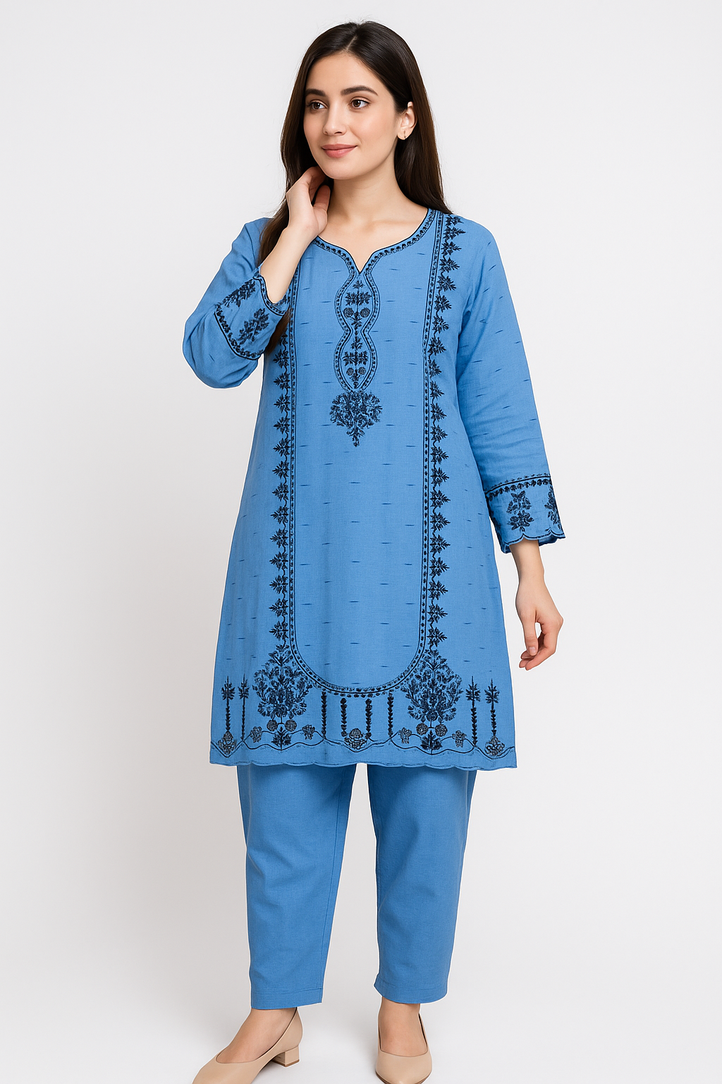 2 PIECE - EMBROIDERED LAWN SUIT