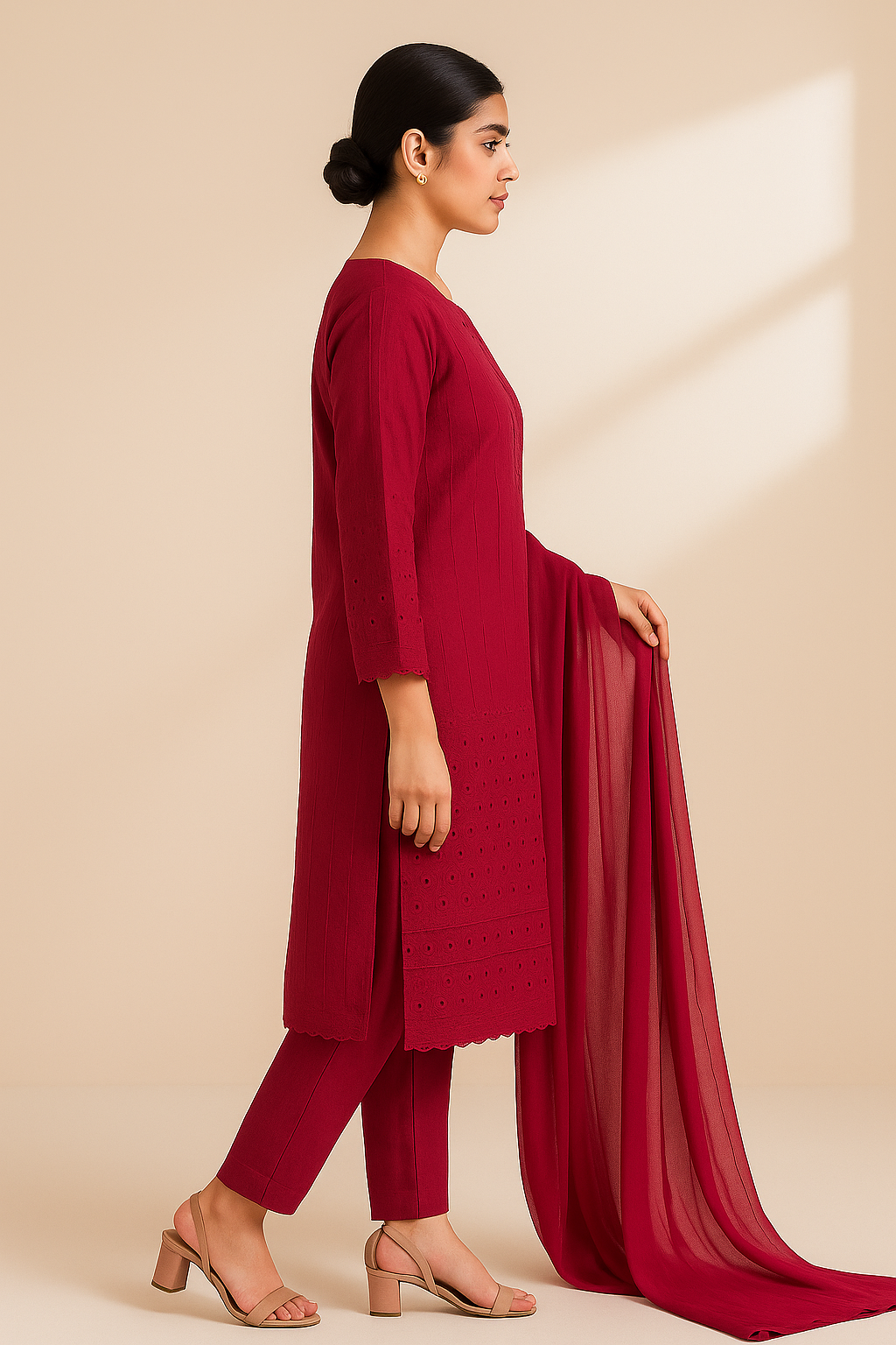 3 PIECE - CHIKANKARI LAWN SUIT