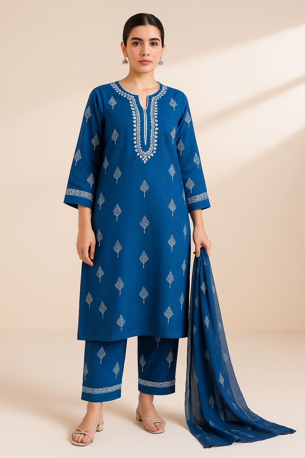 3 PIECE - EMBROIDERED LAWN SUIT
