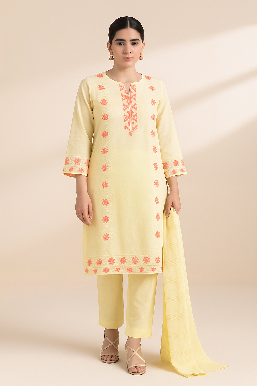 3 PIECE - EMBROIDERED LAWN SUIT