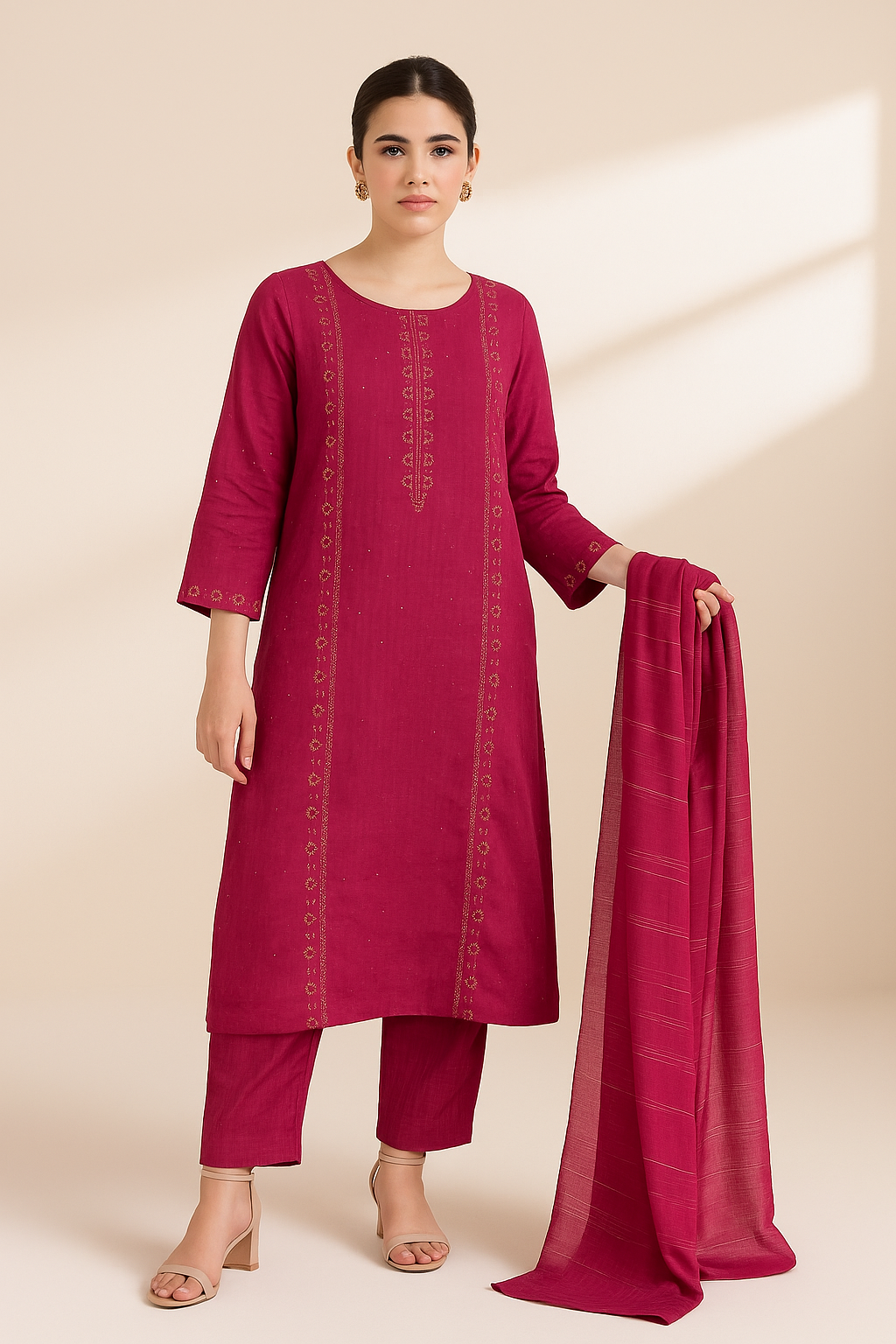 3 PIECE - EMBROIDERED LAWN SUIT