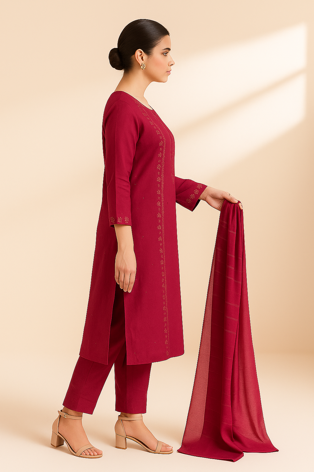 3 PIECE - EMBROIDERED LAWN SUIT
