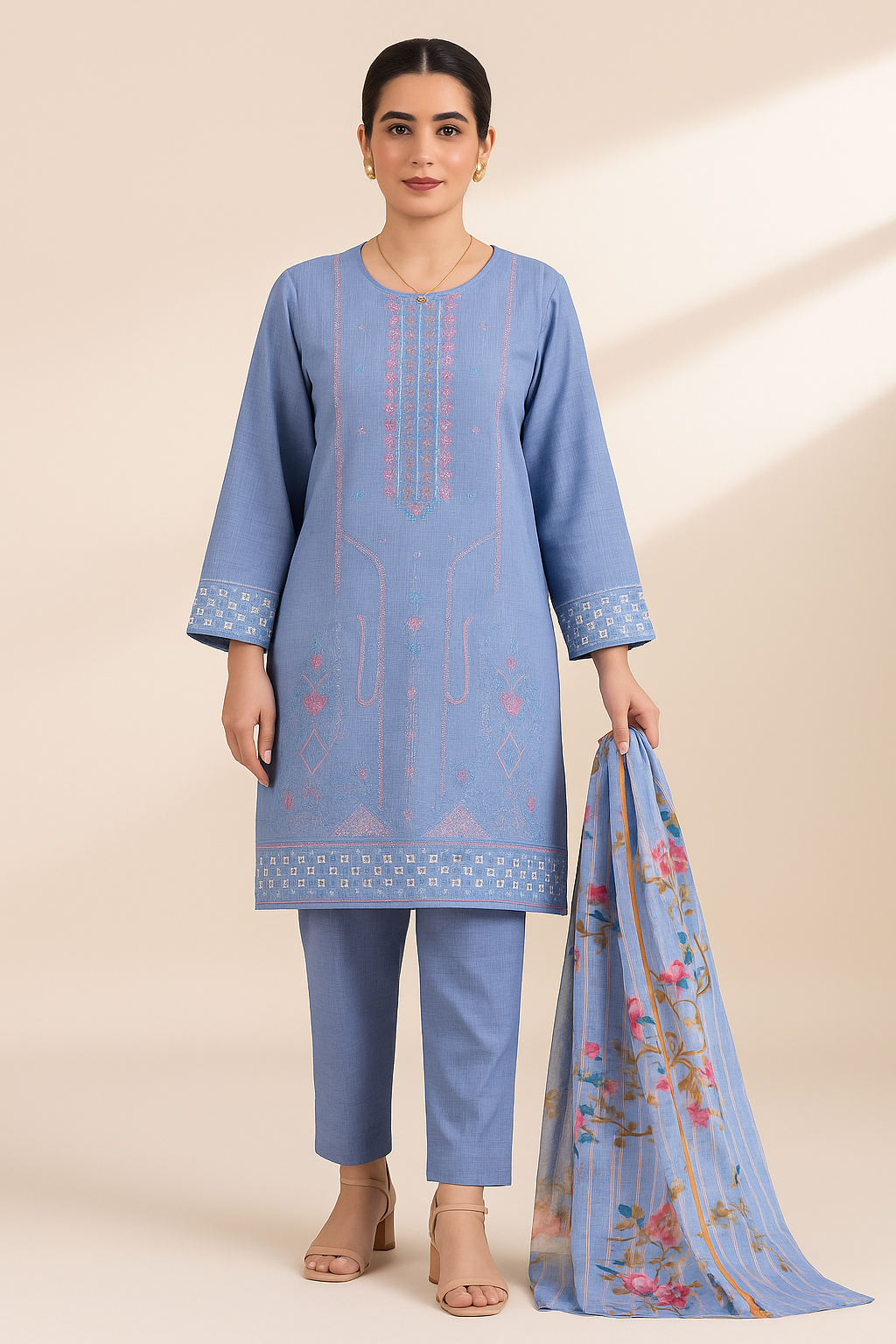 3 PIECE - EMBROIDERED LAWN SUIT