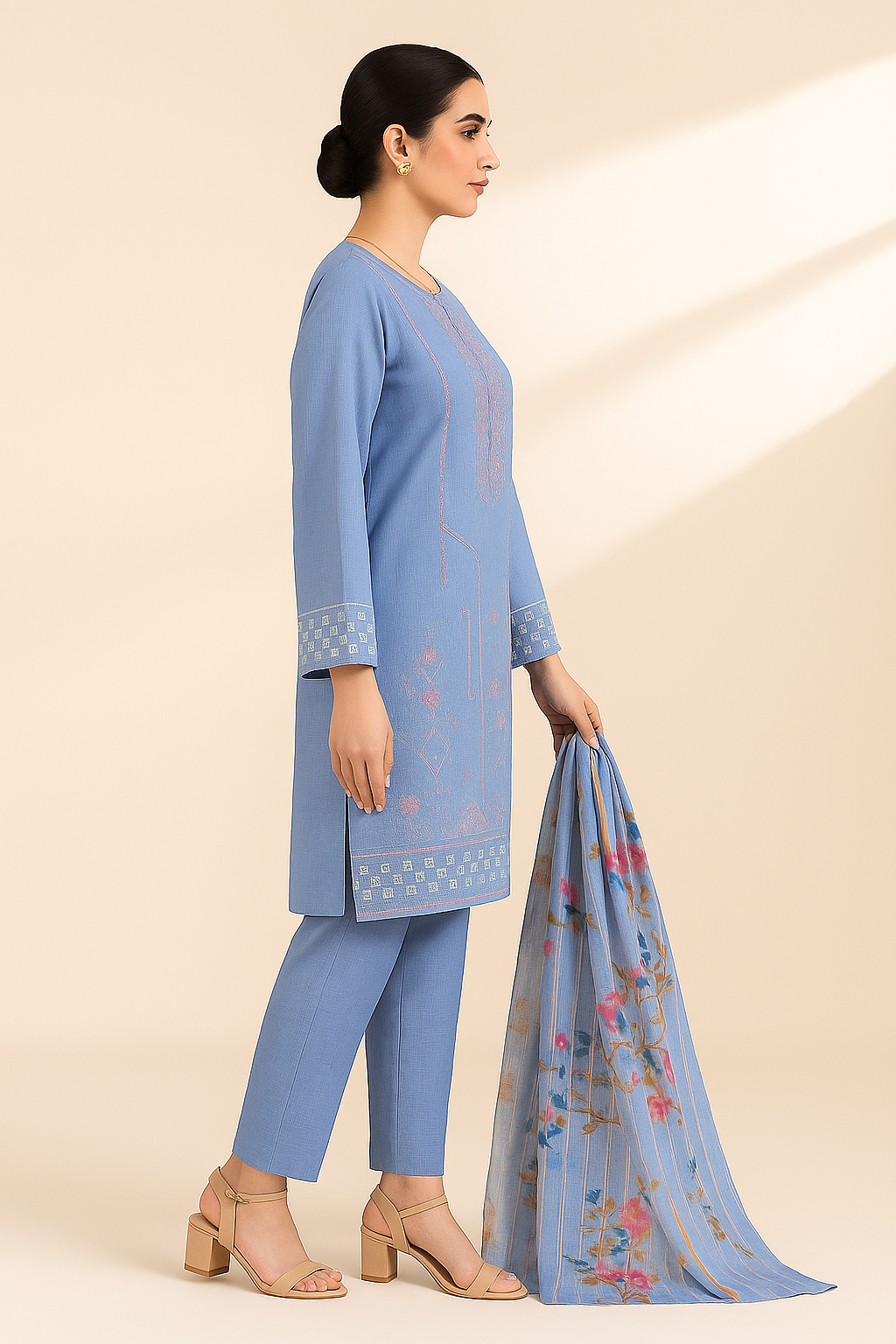 3 PIECE - EMBROIDERED LAWN SUIT